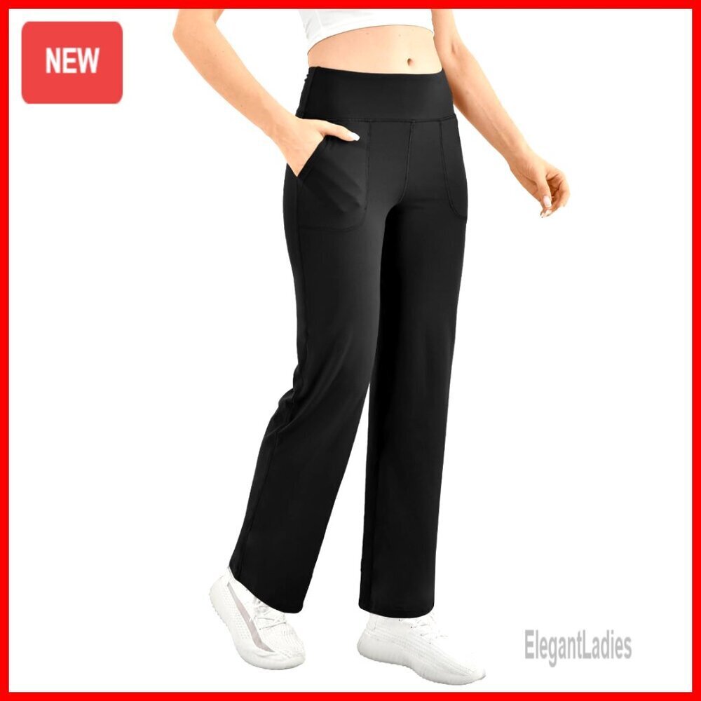 High Waisted Wide Leg Yoga Pants with Pockets Stretch Lounge Sweatpants